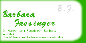 barbara fassinger business card